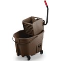 Rubbermaid Commercial 35 qt Side Press Mop Bucket and Wringer Combination, Brown, Plastic FG758088BRN